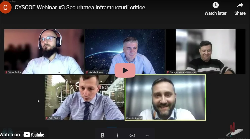 CYSCOE Webinar #3 on critical infrastructure security