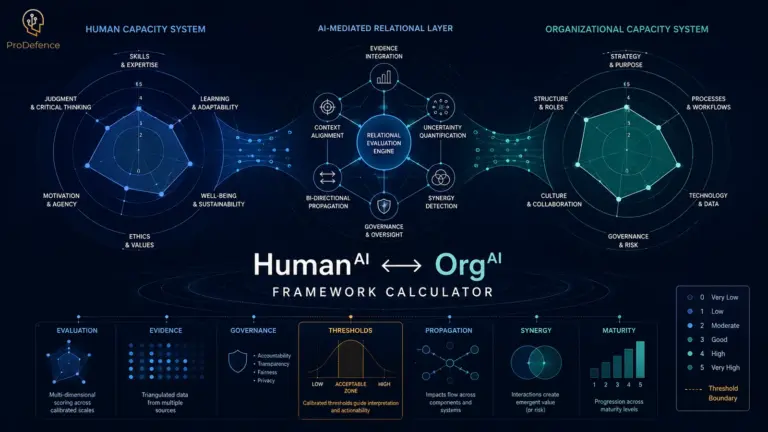 HumanAI and OrgAI framework: human capacity system, AI-mediated relational layer and organisational capacity system